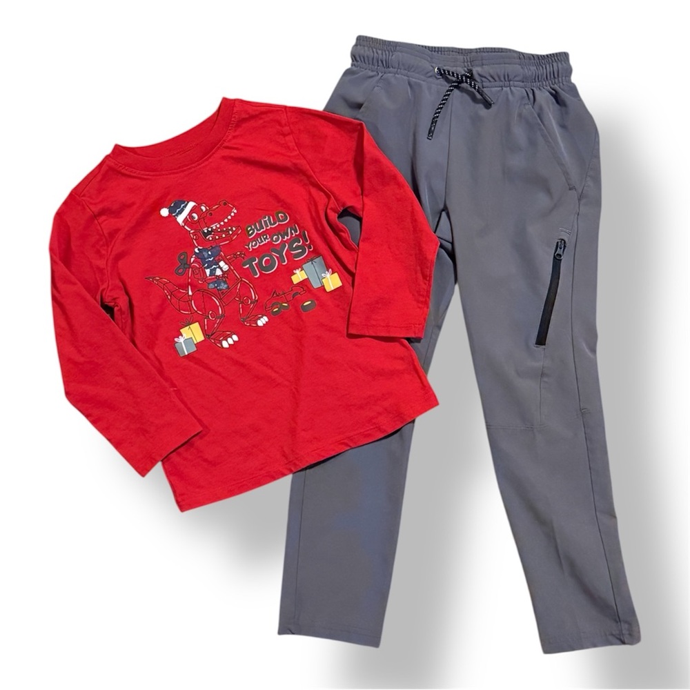 Boys Holiday Long Sleeve Pant Set Sz 4/5